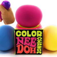 Schylling Nee-Doh Color Change Groovy Glob! Squishy, Squeezy, Stretchy Stress Balls Blue, Yellow & Pink Complete Gift Set Party Bundle - 3 Pack