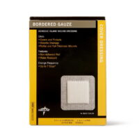 Medline Bordered Gauze, Adhesive Island Wound Dressing, Sterile, 2'x2', 15 Count