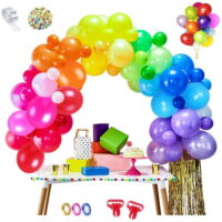 Yansion 100pcs Rainbow Balloons Garland Arch Kit, Assorted Color Balloons Confetti Balloons for Birthday Party Color Party Decoration Supplies