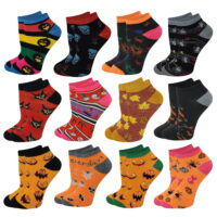 12 Pairs Women Low Cut Halloween Ankle Socks
