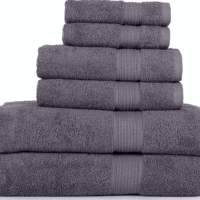 SPRINGFIELD LINEN 6 Piece Set Bath Towels Grey Color 2 BATH TOWEL, 2 HAND TOWEL AND 2 WASHCLOTHS