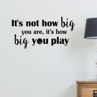 #3 It's not How Big You are, It's How Big You Play 22 X 11 Vinyl Wall Art Quote Sticker Decal Sports Team Decor Motivational Inspirational Decorative Lettering Jordan Curry Inspired