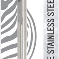 Zebra F-701 Ballpoint Stainless Steel Retractable Pen, Fine Point, 0.7mm, Black Ink 1 ea (Pack of 3)