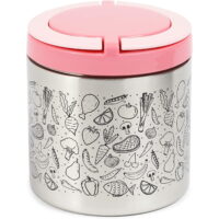 22oz Stainless Steel Vacuum Insulated Lunch Container Box Hot Cold Food Jar with Handles, Pink