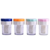OUSITAI 4 PCS Manually Contact Lens Washer Cleaner,Manually Contact Lens Cleaner Washer Cleaning Lenses Case, Contact Lens Cleaning Case Box Container Soak Tool