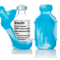 Insulin Vial Protector Case by Vial Safe, Short 10mL Size, Tie Dye Blue, 2-Pack
