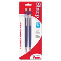 2 packs-Pentel - Sharp Mechanical Drafting Pencil, 0.7 mm, Blue Barrel - 2/Pk
