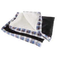 Dog Bed Replacement Cover  Large Pet Duvet with Sherpa Top, Non-Slip Bottom - Dog Bed Washable Removable Cover by PETMAKER (Brown/Blue Plaid)