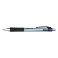 1 Dozen Medium 0.7 mm Black Ink Silver Barrel Comfort Grip Retractable Gel Pens