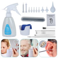 ODOMY Upgraded Ear Wax Removal Tool Kit-Ear Cleaner Earwax Remover Irrigation Cleaner and Spray Bottle Flush System for Adults & Kids-Cleaning and Flushing Kit to Wash & Clean Dirty Ears