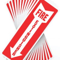 ASSURED SIGNS Fire Extinguisher Sign Stickers | 4 by 12' | 5 Mil | 12 Pack