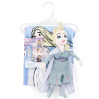 Elsa Bath Scrubby and Bath Towel Set, 100% Polyester, White, Disney