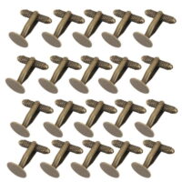 20Pcs Flat Round Cuff Links Blanks Cufflinks Backs for Crafts 12mm Antique Bronze