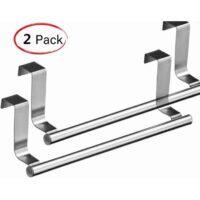 Artrylin Towel Rail 2pc Single Lyer Bathroom Towel Holder Rack Rail Towels Bar Kitchen Bar Over Door Cupboard Hanger Clothes Belt Hand Hanging Towel Hanger 9inch