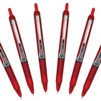 Pilot Precise V7 RT Retractable Rolling Ball Pens, Fine Point, Red Ink, 6 Pack