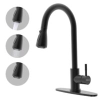 MITCENT Pull Down Black Kitchen Faucet with Sprayer Single Handle Sink Faucet