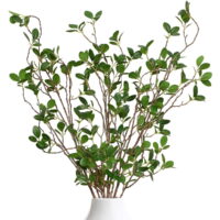 LONGRV Faux Ficus Twig Leaf Plants Decor for Artificial Ficus Branches Branches Hanging Rattan Wedding Greenery Home Decor Table Center Decorations Hotel or Cafe Decor 2pcs
