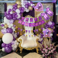 Purple Balloon Garland Kit Lavender Purple Lilac Silver White Latex Balloons Confetti Balloons 3D Butterfly for Engagement Baby Shower Birthday Party Decorations