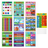 10pc Alphabet Letters Numbers Poster Kids Early Learning Educational Wall Charts