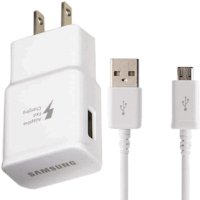 Adaptive Fast Wall Adapter Micro USB Charger for Samsung Galaxy A02 Bundled with UrbanX Micro USB Cable Cord 10ft Super Fast Charging Kit - White