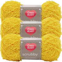 Red Heart Scrubby Duckie Yarn - 3 Pack of 100g/3.5oz - Polyester - 4 Medium (Worsted) - 92 Yards - Knitting/Crochet