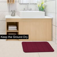 PiccoCasa Memory Foam Absorbent Bath Floor Non-slip Mat Carpet, Burgundy 32' x 20'