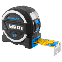 HART 25-Foot Pro Grade Tape Measure, Fraction Markings
