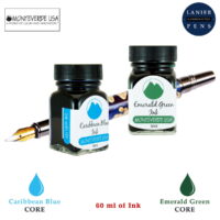 Monteverde 60ml Core Fountain Pen Ink Bottle (30ml Caribbean Blue Ink Bottle G309CU, 30ml Emerald Green Ink Bottle G309EG)