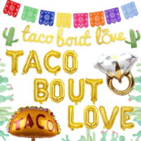 Fiesta Bridal Shower Decorations Mexican Taco Bout Love Balloon Cactus Garland Papel Picado Banner for Engagement Bachelorette Party