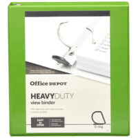 Office Depot Brand Heavy-Duty D-Ring View Binder, 1' Rings, 54% Recycled, Army Green