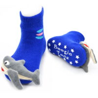 Blue Shark Boogie Toes Rattle Socks, 1 Pair, 1-2 Yrs