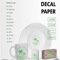 Koala Waterslide Decal Paper for Laser Printer - Clear Transparent - 25 Sheets Printable Water Slide Transfer Paper - 8.5x11 Inches