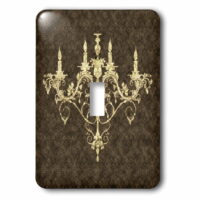 3dRose Chandelier Gold Damask - Single Toggle Switch (lsp_32510_1)