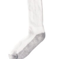 Boys Athletic White Color Crew Socks with Grey Color Foot. Size(7-8) Ages 4-6 Years. *12 Pairs Pack*