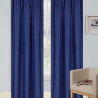 1 PAIR lined thermal blackout window curtain panel treatment drape top rod pocket navy blue plain solid color R64 35' X 95' each panel