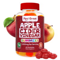 Apple Cider Vinegar Gummies by Feel Great Vitamin Co. |  Natural Antioxidant Digestive Support Healthy Nutrient Absorption (Adult ACV 1000mg) | Contains 'The Mother'