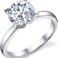 Women's 2 Carat Round Brilliant Cubic Zirconia Sterling Silver 925 Wedding Engagement Ring Sizes 4-11