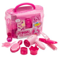 Girl Makeup Kit - Kids Real Washable Play Makeup Toy for Toddler Gifts Age 2 3 4 5 6 7, Hairdryer, Brush,Mirror & Styling(17pcs)