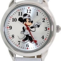 Disney Women's MCK308 Minnie Mouse Nurse White Strap Watch