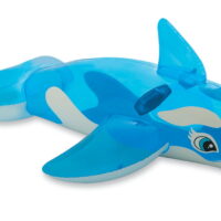 Intex Inflatable Blue Lil Whale Ride On, 60'x45', for Ages 3, Pool Float