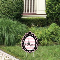 Paris, Ooh La La - Outdoor Lawn Sign - Paris Themed Baby Shower or Birthday Party Yard Sign - 1 Piece