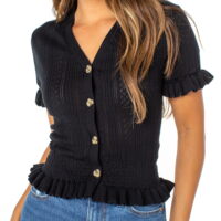 Celebrity Pink Women's Button Up Sweater