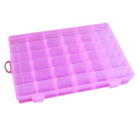 36 Compartments Plastic Storage Box Jewelry Rhinestone Beads Earrings Organizer Container - Pink