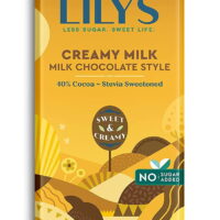Creamy Milk Chocolate Style Bar by Lily's | Made with Stevia, No Added Sugar, Low-Carb, Keto Friendly | 40% Cocoa | Fair Trade, Gluten-Free & Non-GMO Ingredients | 3 ounce