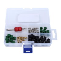 Mgaxyff A/C Autos Valve Core, Bore Valve Key Tools,71pcs Air Condition Repair Kit  Repair Tool+10pcs Valve Cores+50pcs Hose Gaskets+10pc Valves