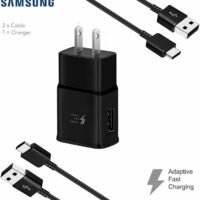 Original Samsung Galaxy A11 Charger! Adaptive Fast Charger Kit [1 Wall Charger + 2 Type-C Cables] True Digital Adaptive Fast Charging uses dual voltages for up to 50% faster charging!
