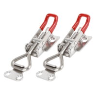 2pcs Stainless Steel Car Adjustable Toggle Clamp Latch Lock Hasp with Hole 100Kg 220Lbs