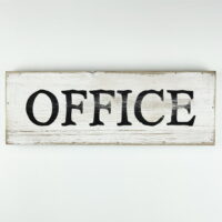 Parisloft Whitewashed Wood Office Wall Sign, Rustic Farmhouse Wall Decor, 13 x 1 x 4.5 inches