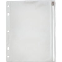 Oxford Zipper Binder Pockets 10 1/2' x 8' Sheet - Ring Binder - Rectangular - Clear, White - Poly - 1 Each