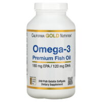 Premium Fish Oil, Omega-3, 180 mg EPA, 120 mg DHA, Concentrated Triglyceride Form, 240 Fish Gelatin Softgels